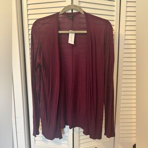 Ann Taylor purple Open Front Cardigan, size M
